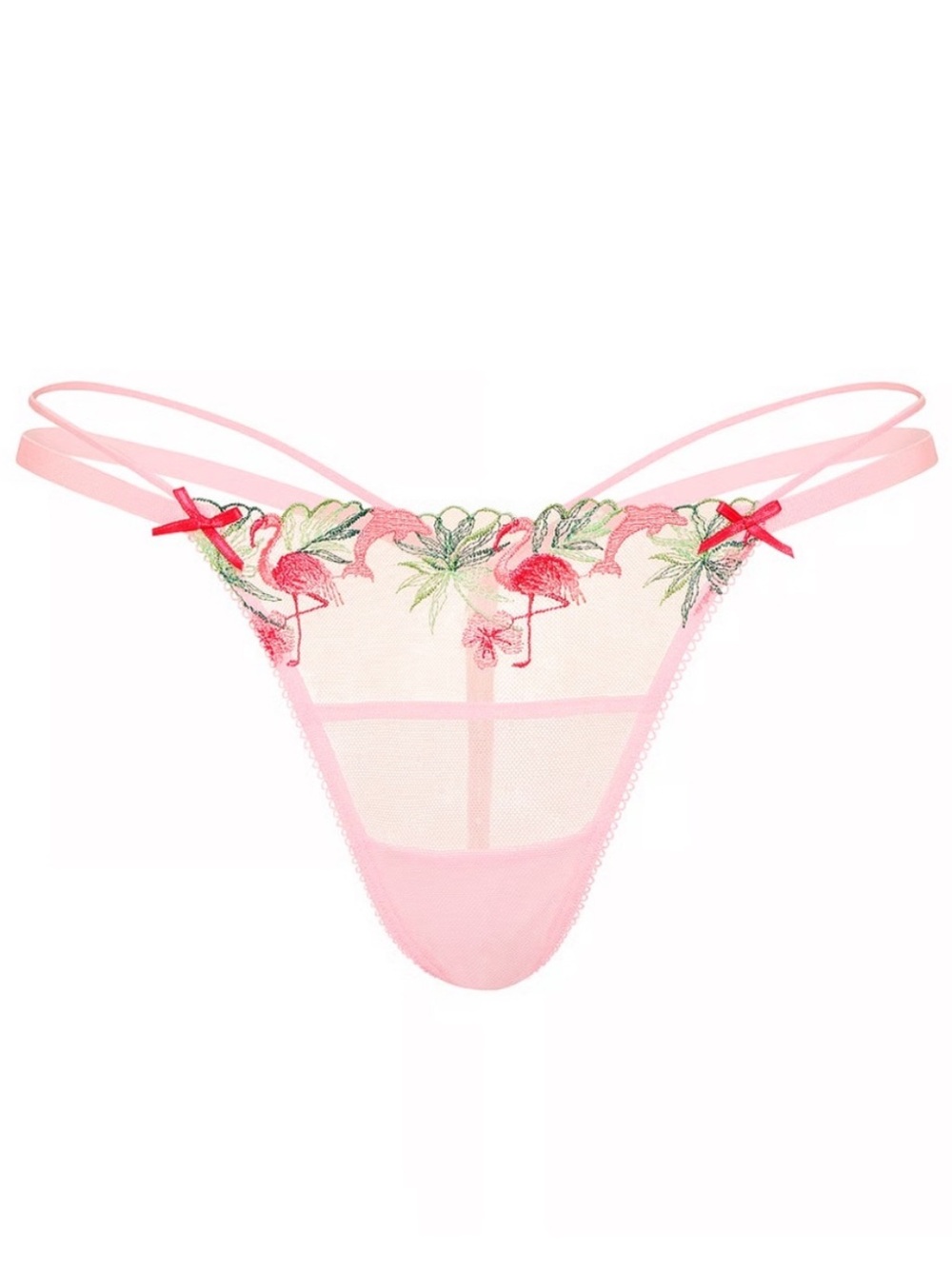 🆕🦩Flamingo A Go Go Strapy Thong PINK Victoria Secret NWT - Picture 12 of 13